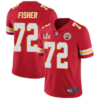 Super Bowl LV 2021 Men Kansas City Chiefs 72 Eric Fisher Red Limited Jersey